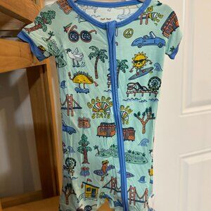 Little Sleepies 2T Bamboo Zipper Pajamas California Print Toddler Sleeper